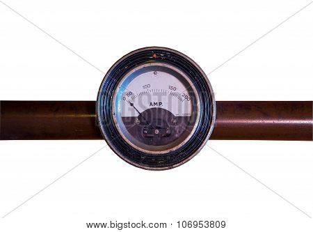 Old Meter Isolated On A White Background