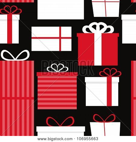 Different Gift Box Seamless Pattern Background Vector Illustrati
