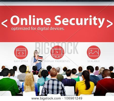 Digital Online Business Security Network Working Concept