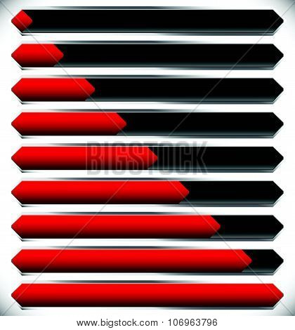 Horizontal Progress, Loading Bars. Steps, Phases, Progression.