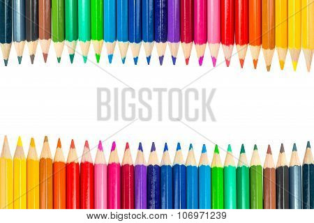color pencils on white closed-up