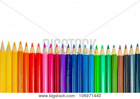 color pencils on white closed-up