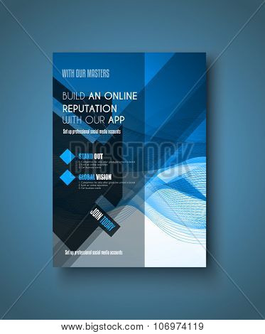 Brochure template, Flyer Design or Depliant Cover for business presentation and magazine covers.