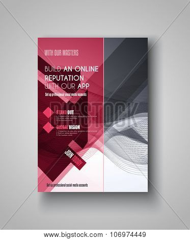 Brochure template, Flyer Design or Depliant Cover for business presentation and magazine covers.
