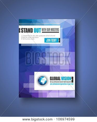 Brochure template, Flyer Design or Depliant Cover for business presentation and magazine covers.