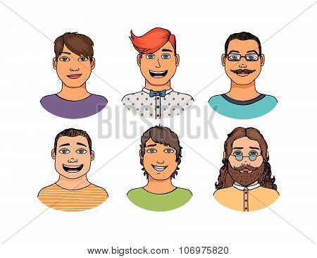 Hand-drawn cartoon faces