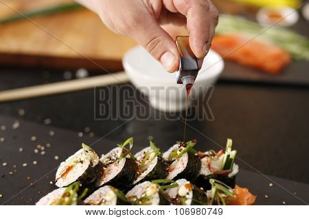 Japanese restaurant, sushi dish