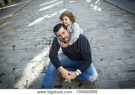 Young dad with her son