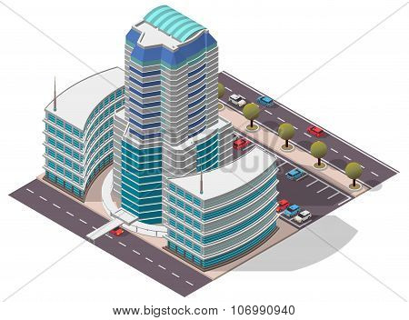 Vector Isometric Hotel Apartment Building