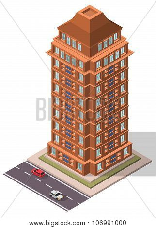 Vector Isometric Office Workplace Building