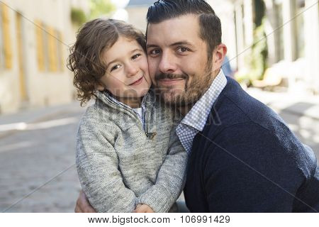 Young dad with her son