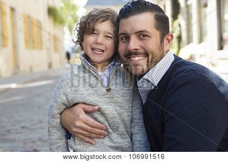 Young dad with her son