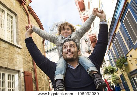 Young dad with her son