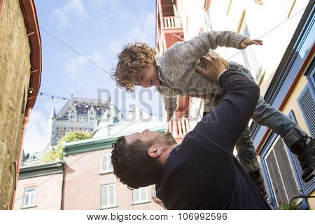 Young dad with her son