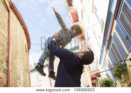 Young dad with her son