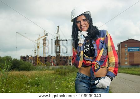 happy female construction engineer
