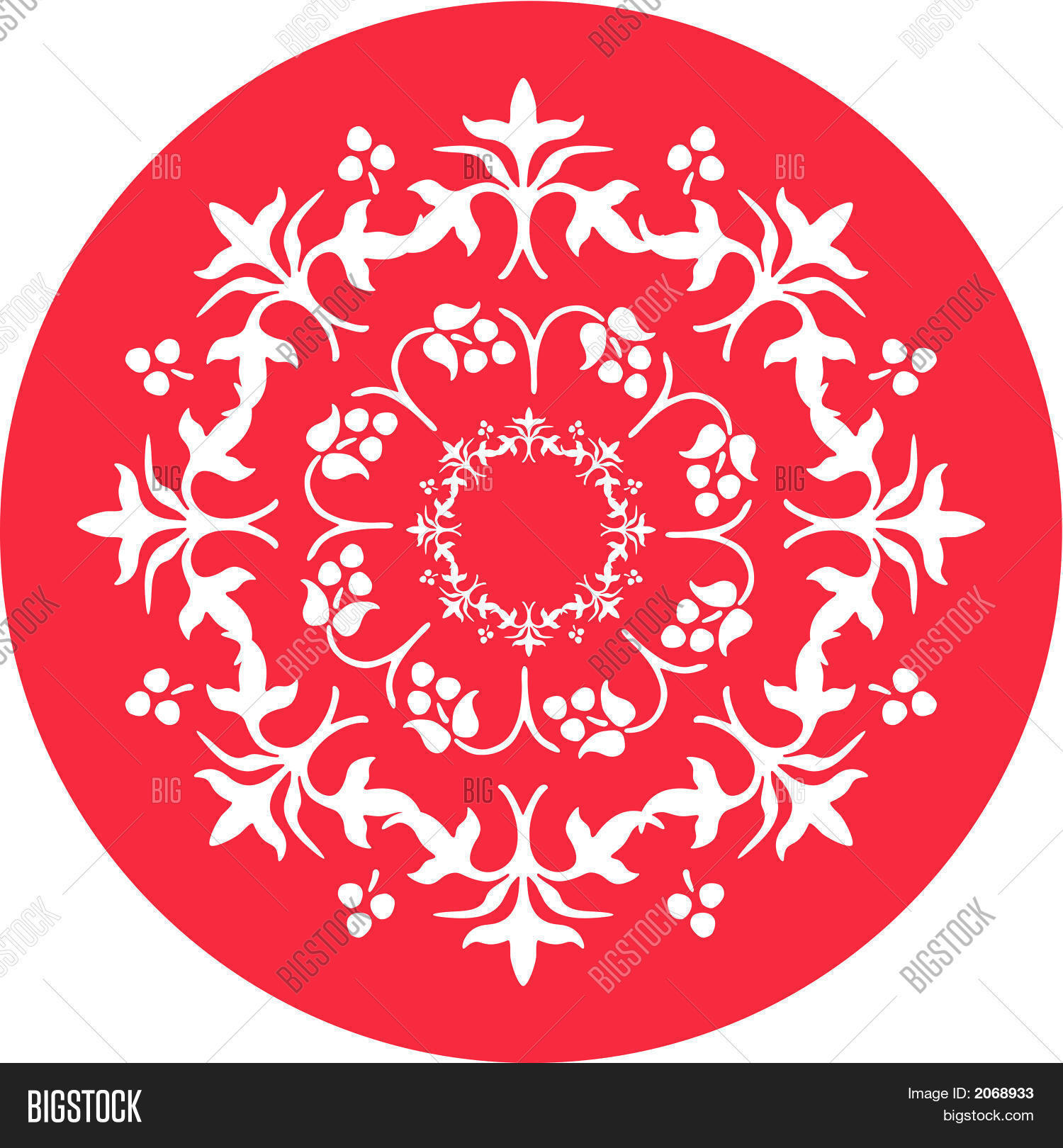 Decorative Flower Red Vector & Photo (Free Trial) | Bigstock