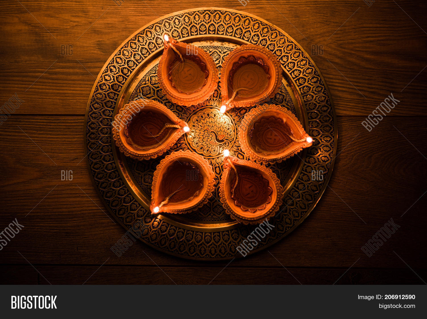Diya Thali Brass Image & Photo (Free Trial) Bigstock