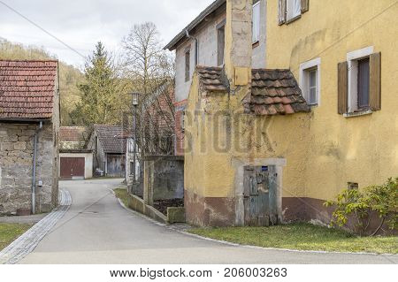rural impression at a small village named Oberregenbach near Langenburg in Hohenlohe a area in Southern Germany