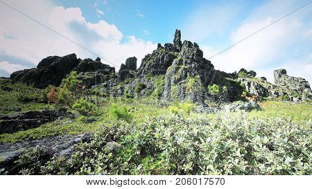 Middle Urals Russia Top of the Seven Men Plato near Konzhak Mountain