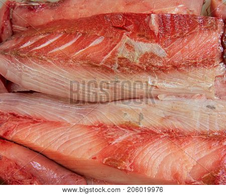 Amberjack fish fillet macro texture
