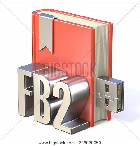 Ebook Icon Metal Fb2 Red Book Usb 3D
