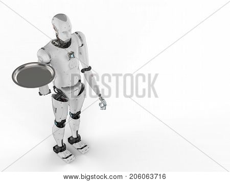Robot Holding Serving Tray