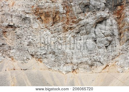Climbers on Triglav Peak, Slovenia, Europe