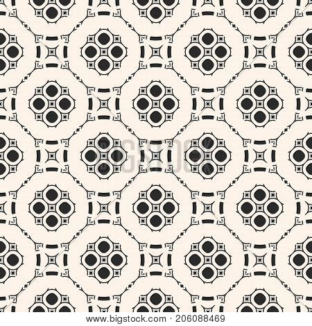 Vector monochrome ornamental geometric background. Stylish seamless pattern in Arabian style. Traditional motif in modern digital rendition. Elegant oriental texture. Carved lattice, repeat tiles.