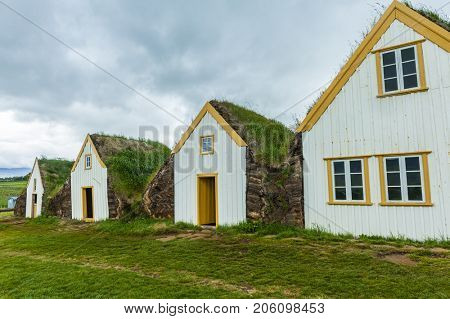 Traditional turf houses in Glaumbaer, Iceland