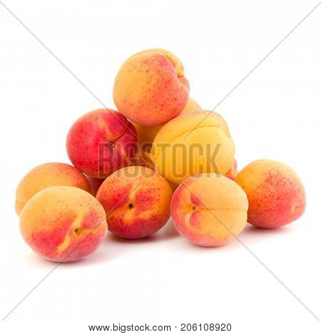 A bunch of apricot fruit isolated on white background cutout