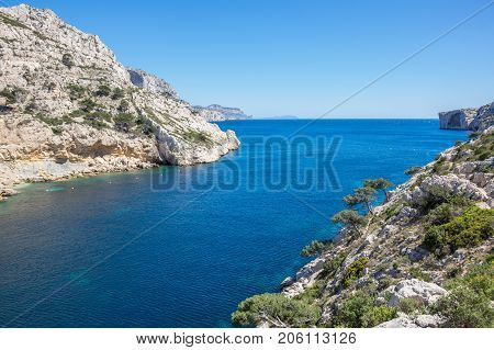 The Calanque de Morgiou one of the biggest calanques located between Marseille and Cassis France