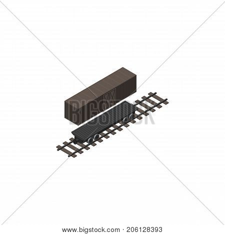 Delivery Tank Vector Element Can Be Used For Container, Wagon, Tank Design Concept.  Isolated Container Wagon Isometric.