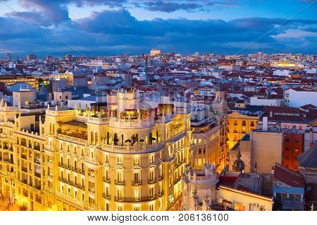 Madrid Skyline Aerial, Spain