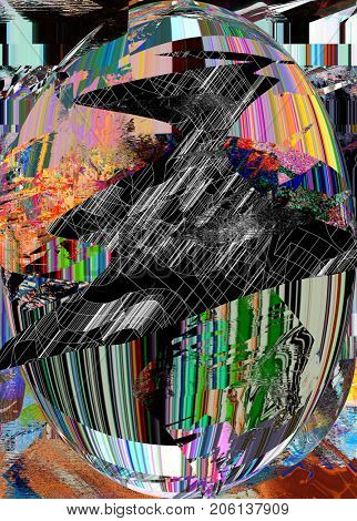 Psychedelic distorted background