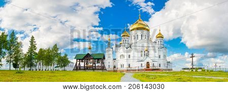 Panoramic view of the Belogorsky Monastery. Perm Krai. Russia. Panorama