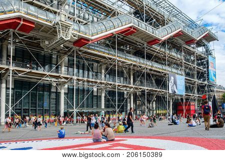 PARIS,FRANCE - AUGUST 3,2017 : The Museum of Modern Art or Pompidou Centre in Paris