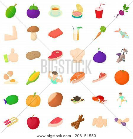 Balance icons set. Cartoon style of 36 balance vector icons for web isolated on white background
