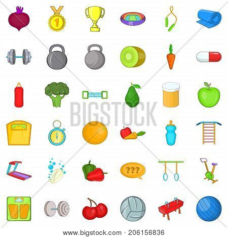 Trophy icons set. Cartoon style of 36 trophy vector icons for web isolated on white background