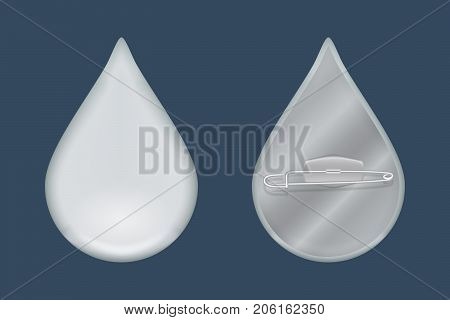 Drop badge mockup. Realistic illustration of drop badge vector mockup for web design