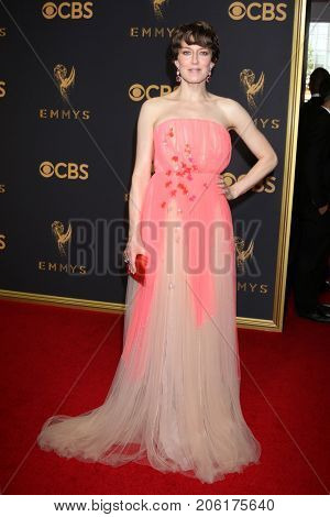 LOS ANGELES - SEP 17:  Carrie Coon at the 69th Primetime Emmy Awards - Arrivals at the Microsoft Theater on September 17, 2017 in Los Angeles, CA