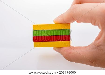Coorful Domino Blocks On White Background