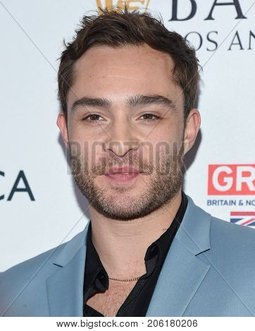 LOS ANGELES - SEP 16:  Ed Westwick arrives for the BAFTA TV Tea Party 2017 on September 16, 2017 in West Hollywood, CA                