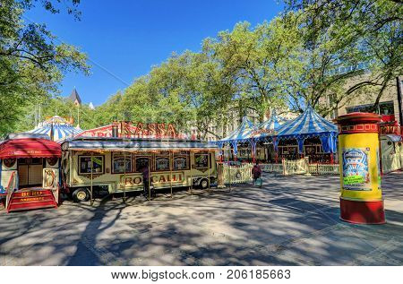 COLOGNE, GERMANY - MAY 8 : Roncalli circus in a park on May 8, 2016.