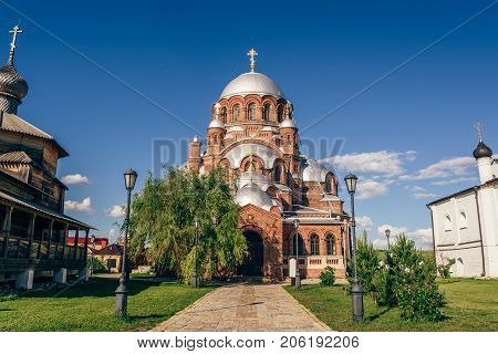 Church of the Theotokos Joy of All Who Sorrow at the Ioanno-Predtechensky Monastery in City-Island Sviyazhsk, Russia.
