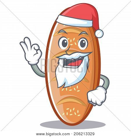 Santa baked bread character cartoon vector illustration