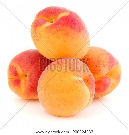A bunch of apricot fruit isolated on white background cutout
