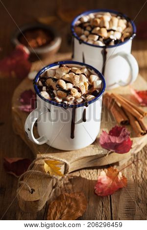 s'mores hot chocolate mini marshmallows cinnamon winter drink