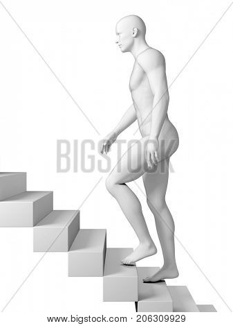 3d rendered medically accurate illustration of a man walking upstairs