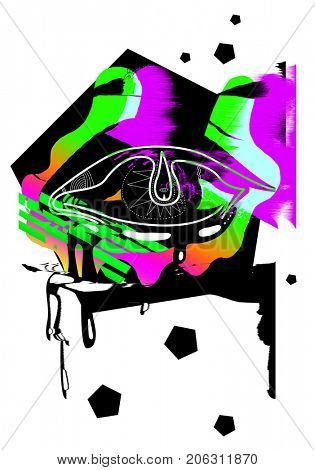 psychedelic abstract glitched background